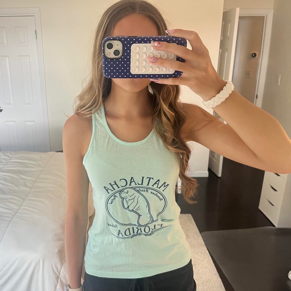 Mint Green Graphic Tank Top - Florida